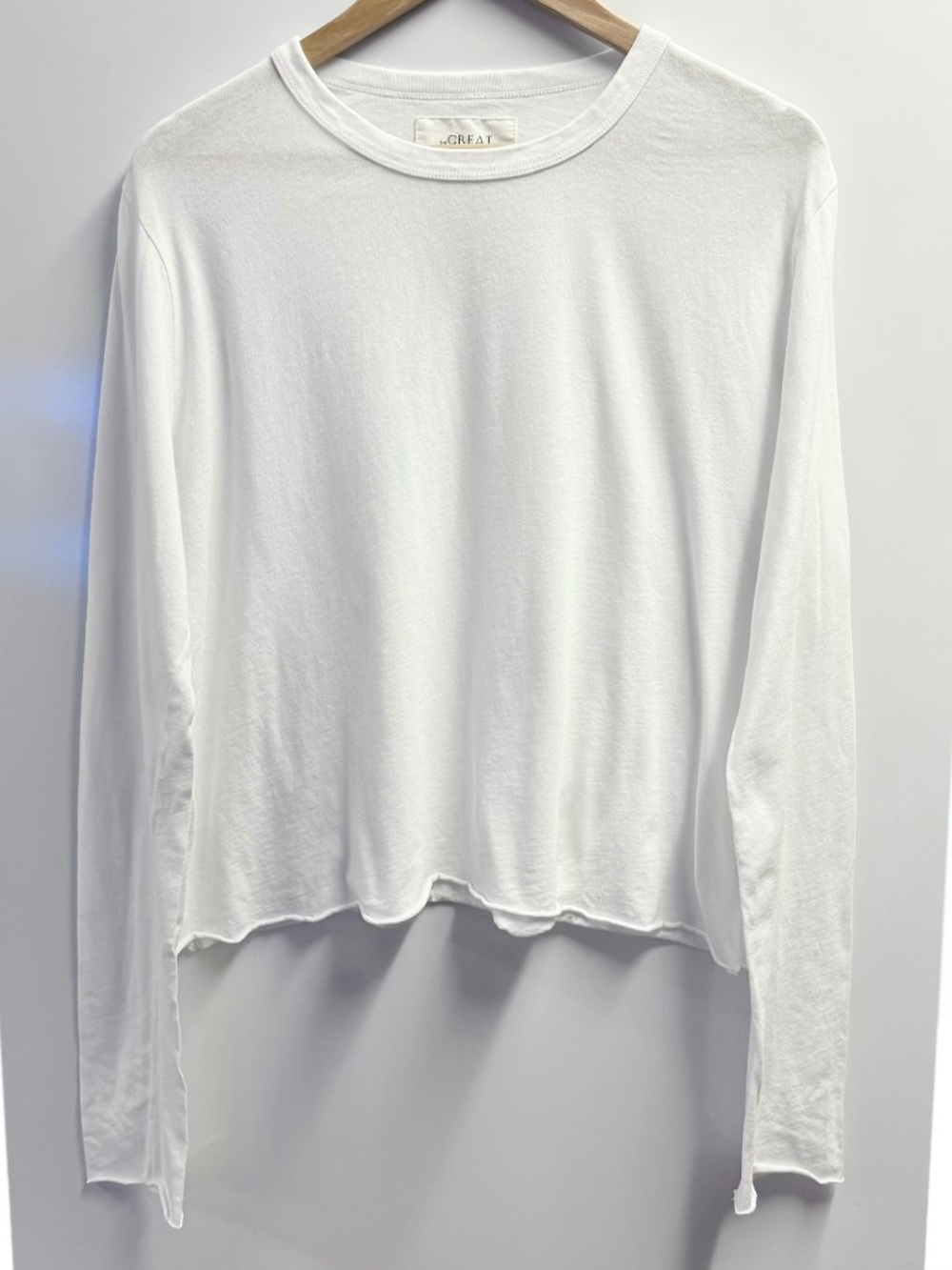 The Great The Long Sleeve Cropped Tee White Size 2 Medium